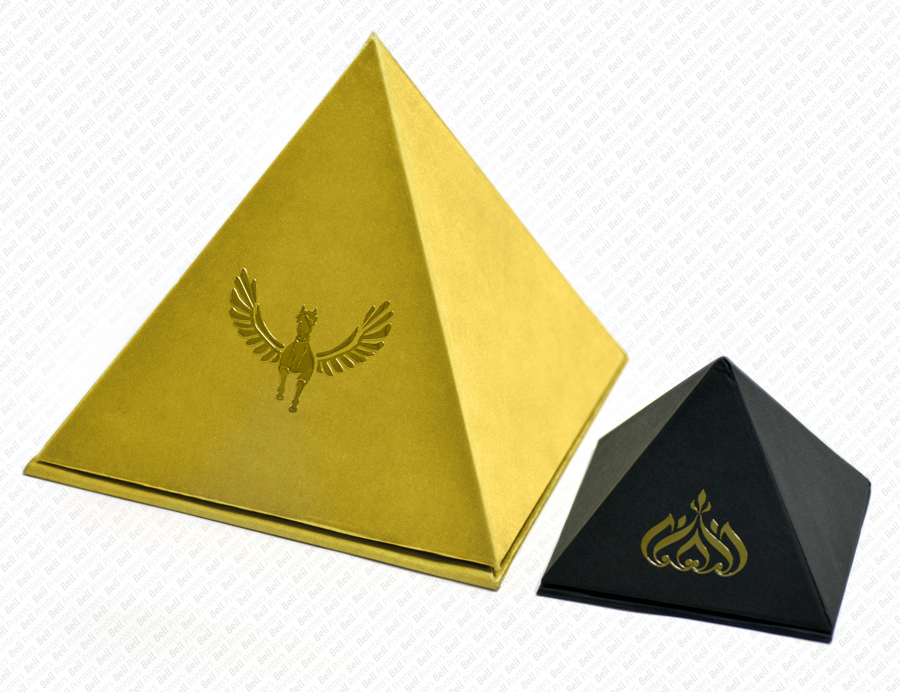 Gold Black Pyramid Rigid packaging gift box