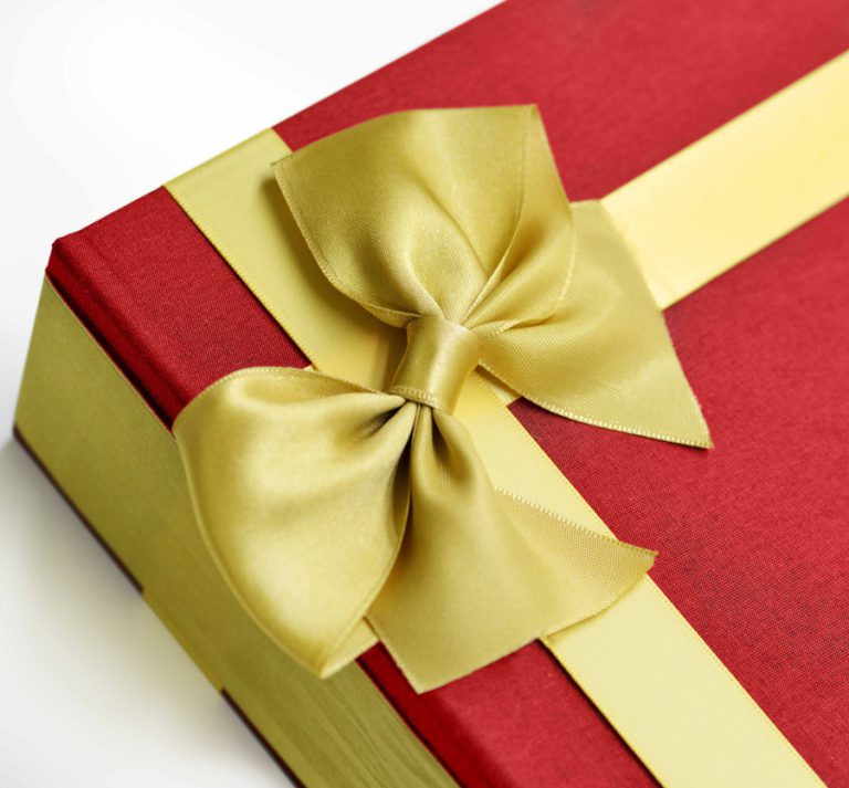 RibbonBowbeautifulBoxRedmaroonGoldSatindrawerrigidpapergift