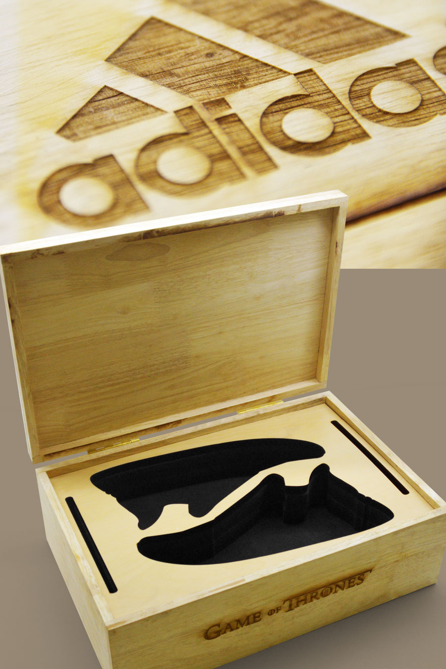 adidas wooden shoe box