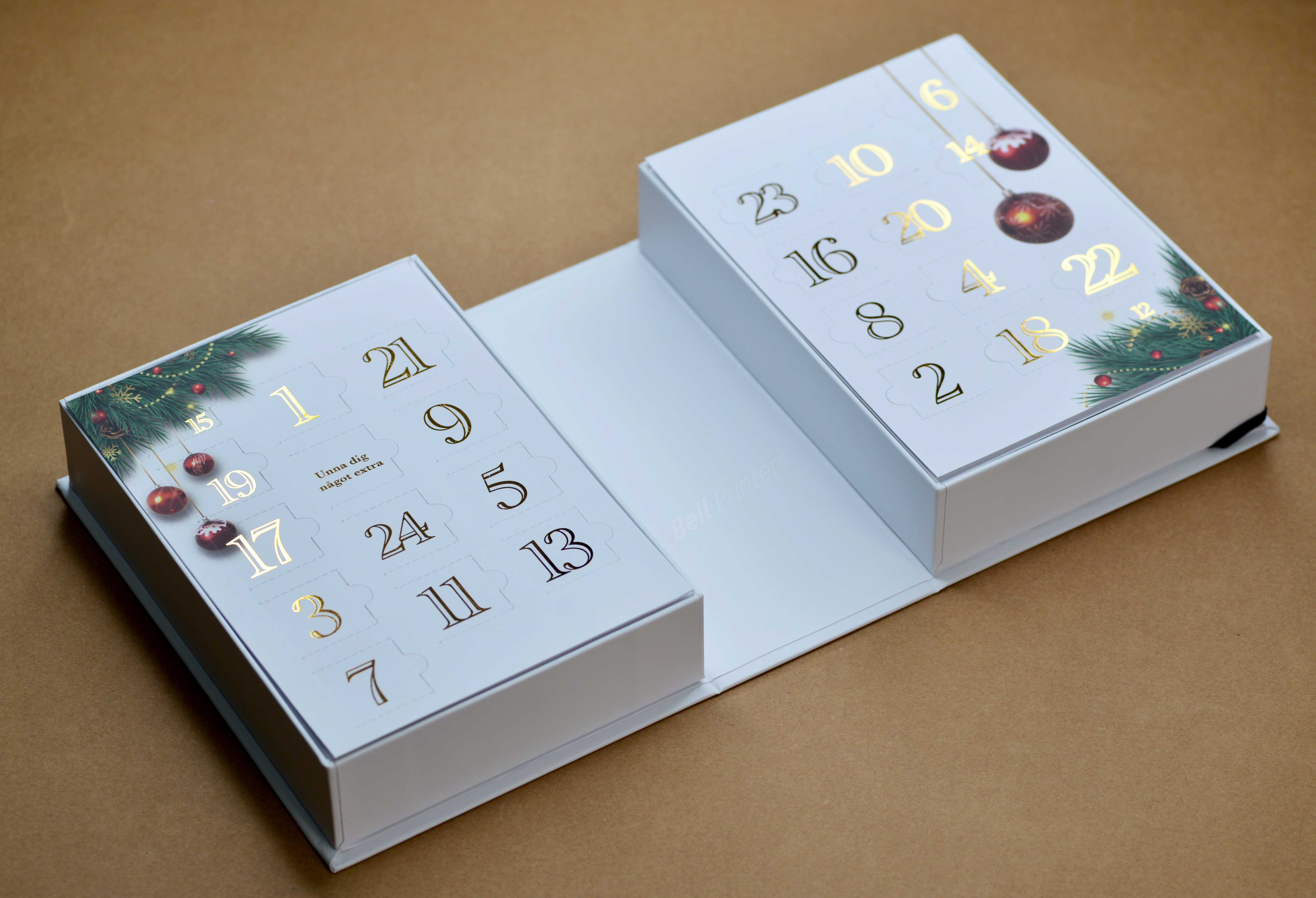 Advent calendar chocolate box advent calendar packaging Bell Printers