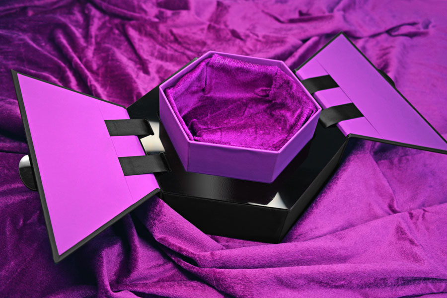 Luxury Purple Ribbon Pop Up Packaging Boxes