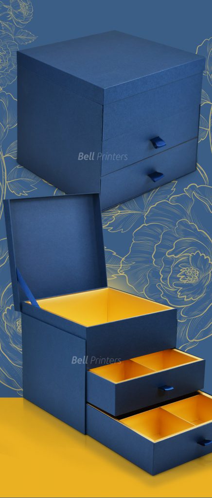 Premium dry fruits packaging rigid cardboard boxes with partition